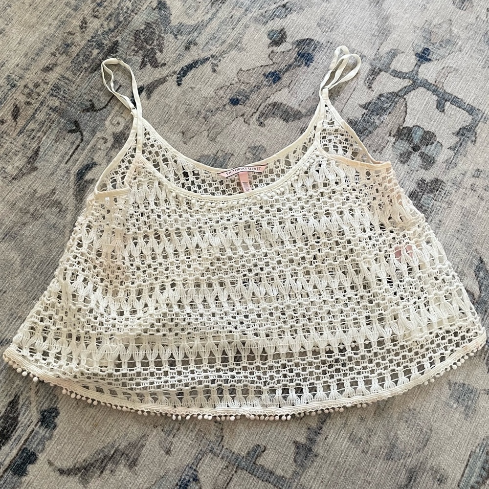 Victoria’s Secret Crochet Bathing Suit Cover Up Top Small